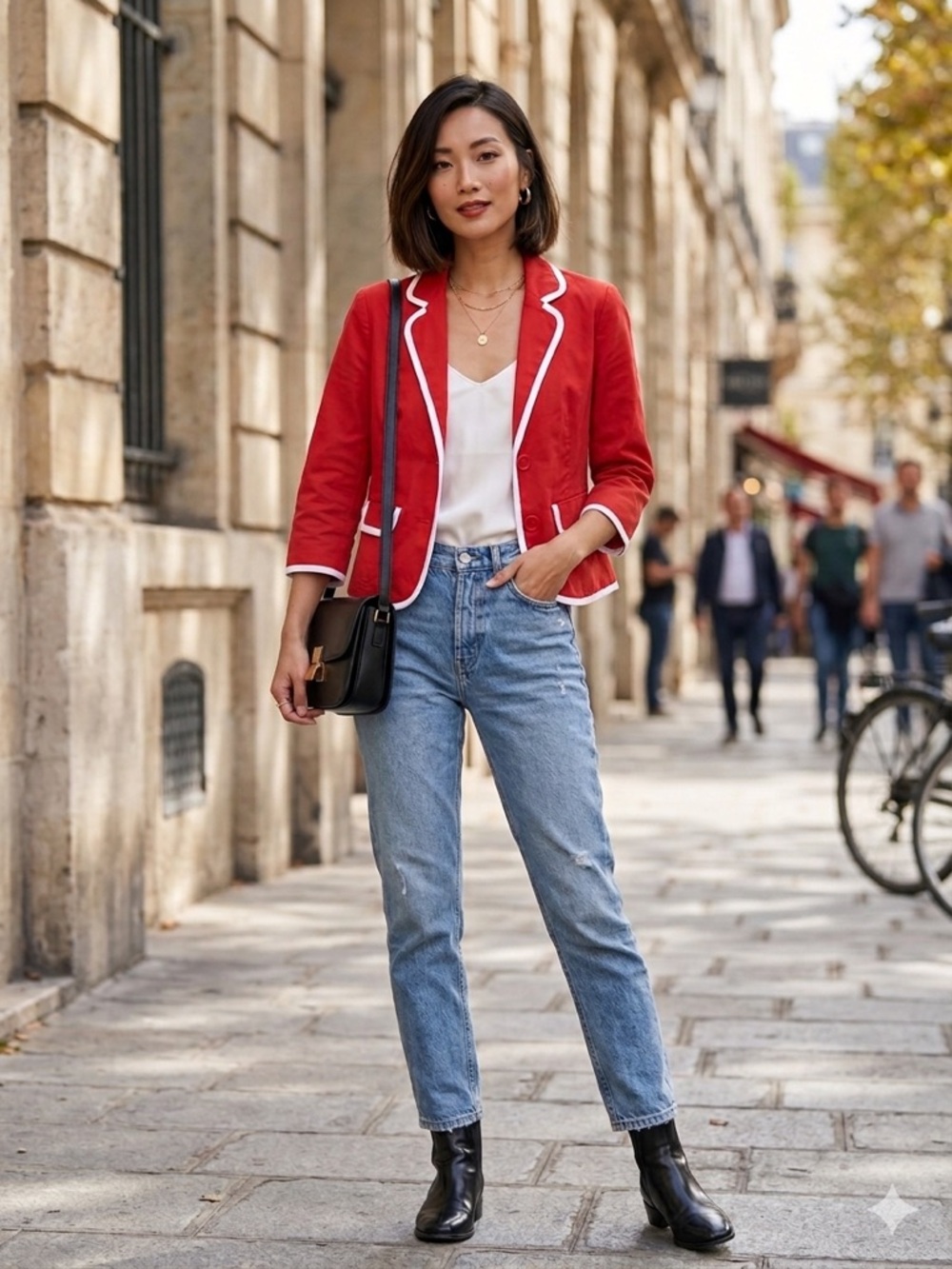 bp Red Blazer with White Trim - Tailored with pockets